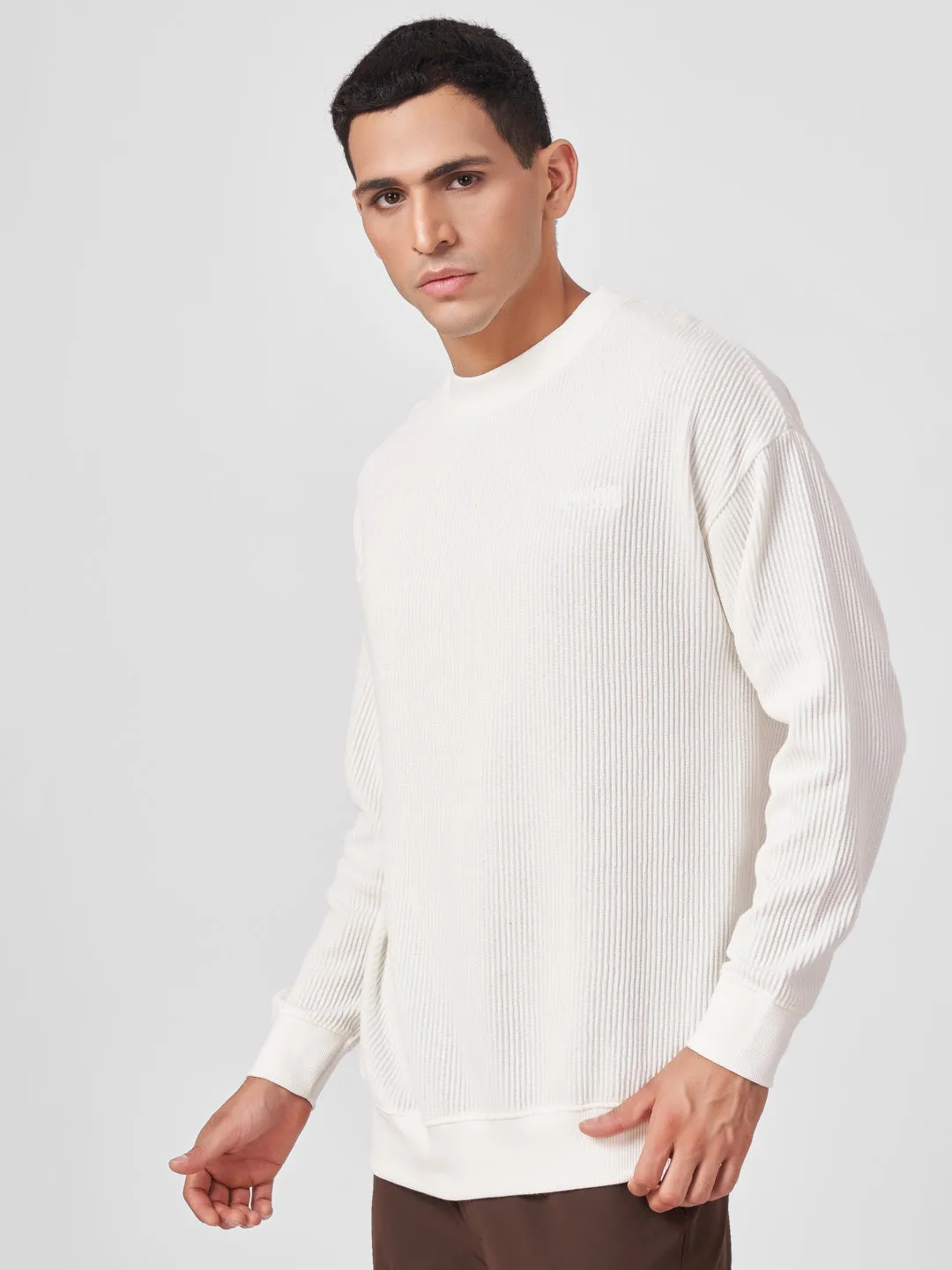 100% Cotton Buck Knit Full Sleeve Round Neck Sweatshirt