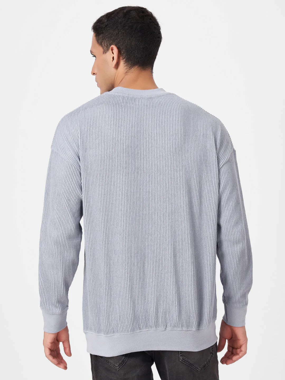 100% Cotton Buck Knit Full Sleeve Round Neck Sweatshirt