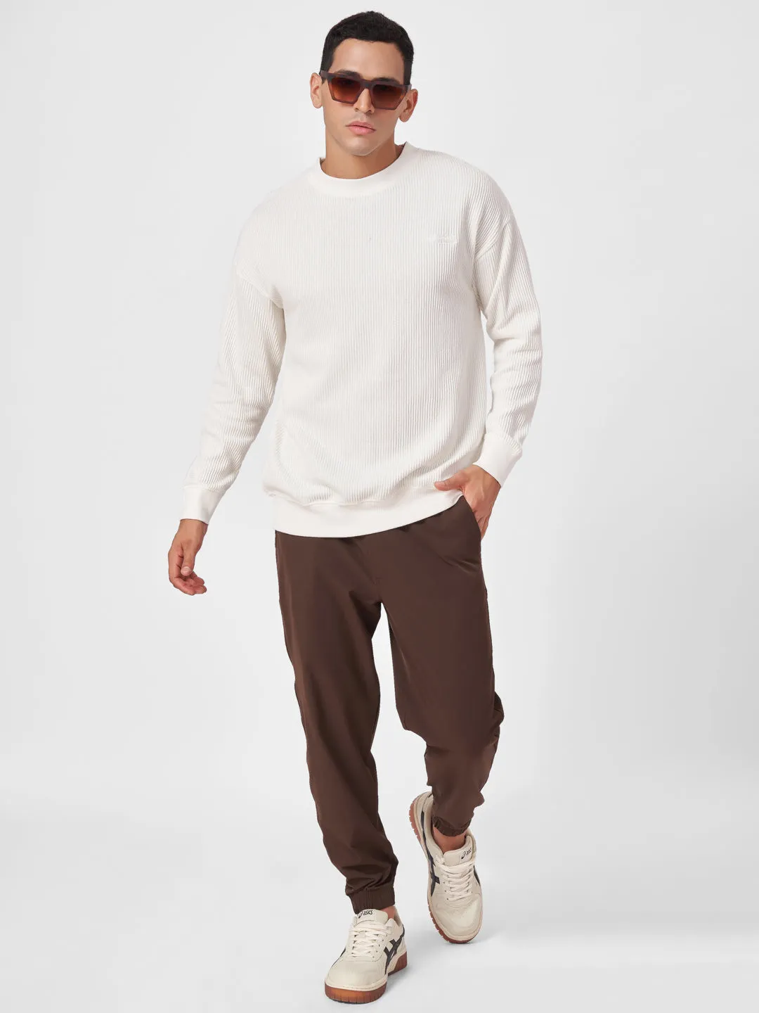 100% Cotton Buck Knit Full Sleeve Round Neck Sweatshirt