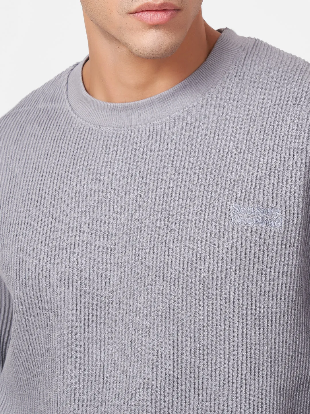 100% Cotton Buck Knit Full Sleeve Round Neck Sweatshirt