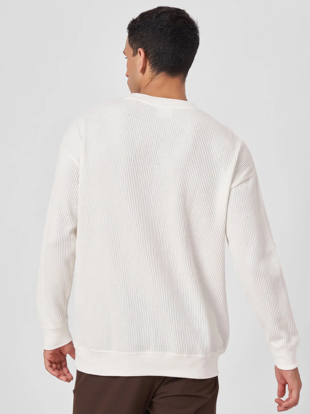 100% Cotton Buck Knit Full Sleeve Round Neck Sweatshirt