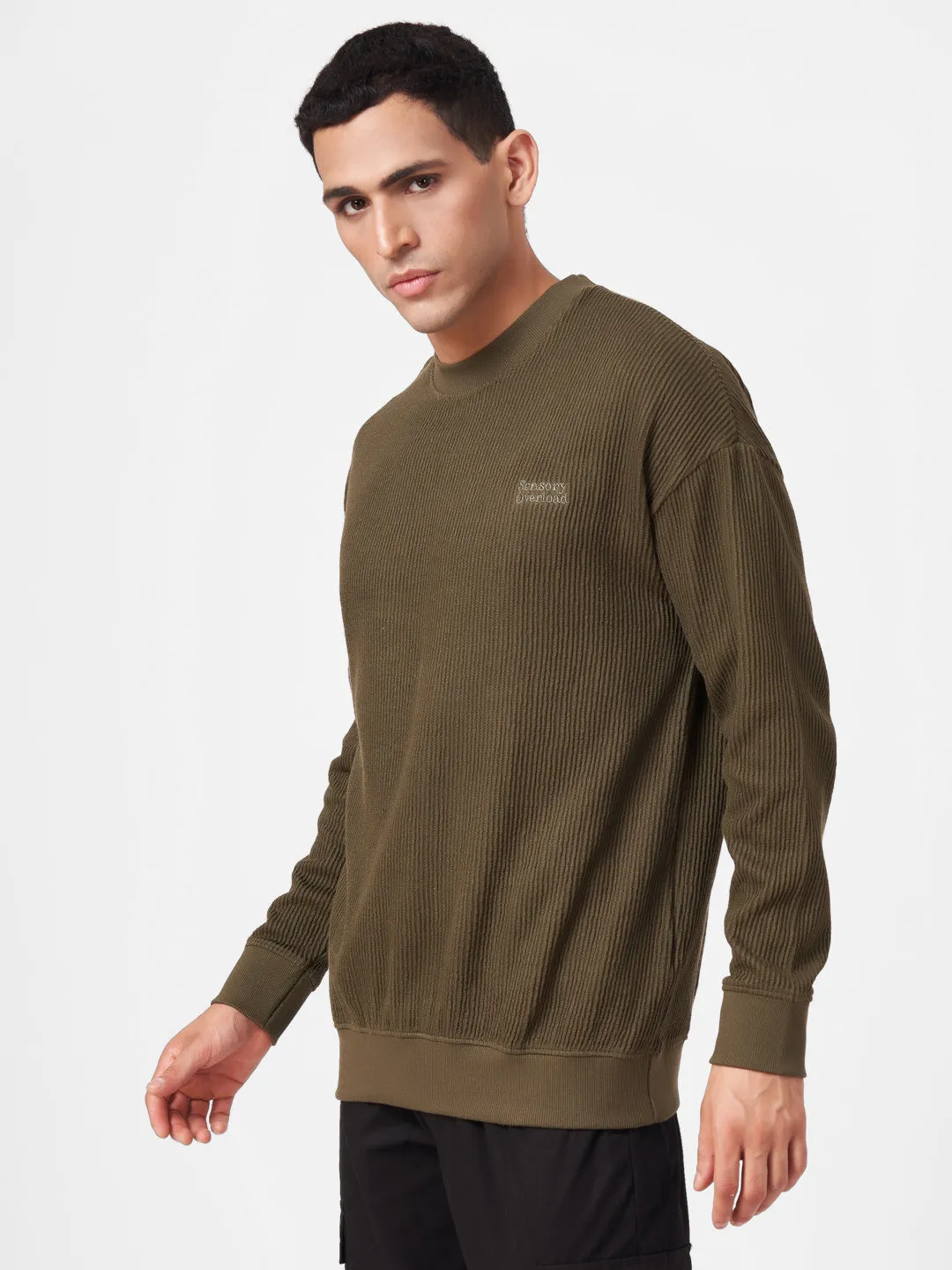 100% Cotton Buck Knit Full Sleeve Round Neck Sweatshirt