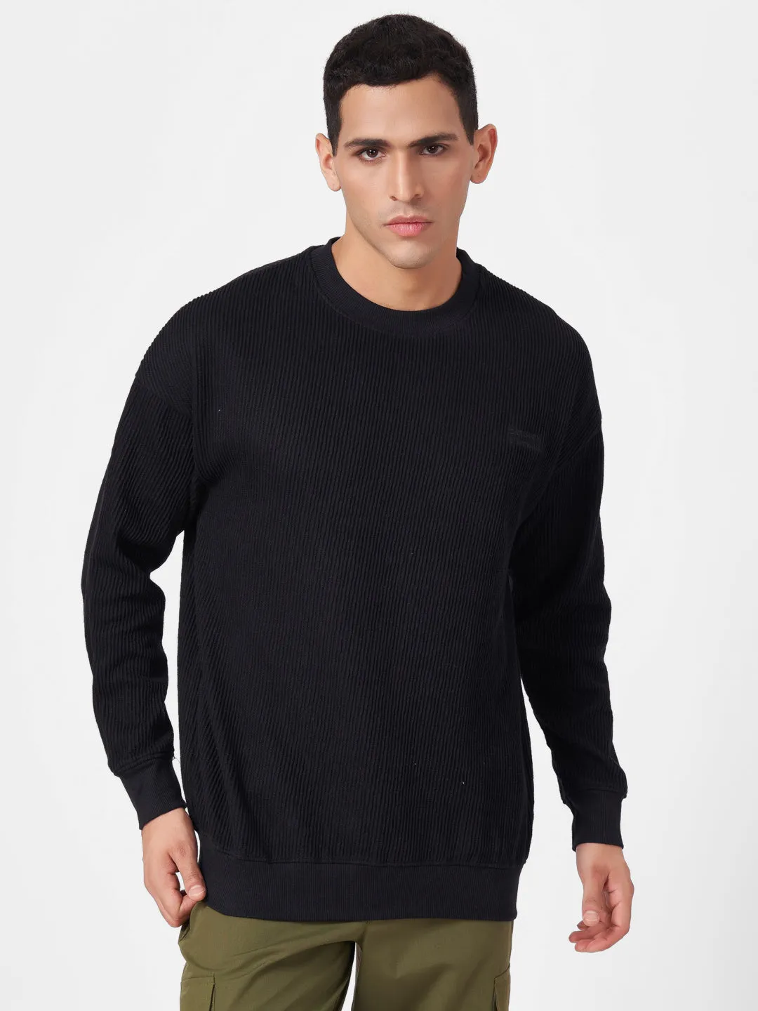 100% Cotton Buck Knit Full Sleeve Round Neck Sweatshirt