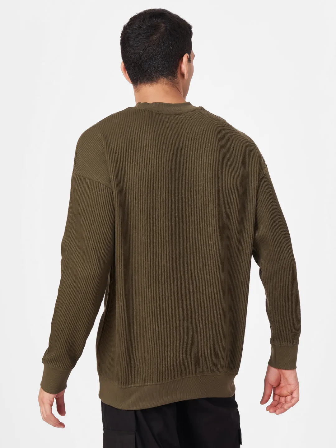 100% Cotton Buck Knit Full Sleeve Round Neck Sweatshirt