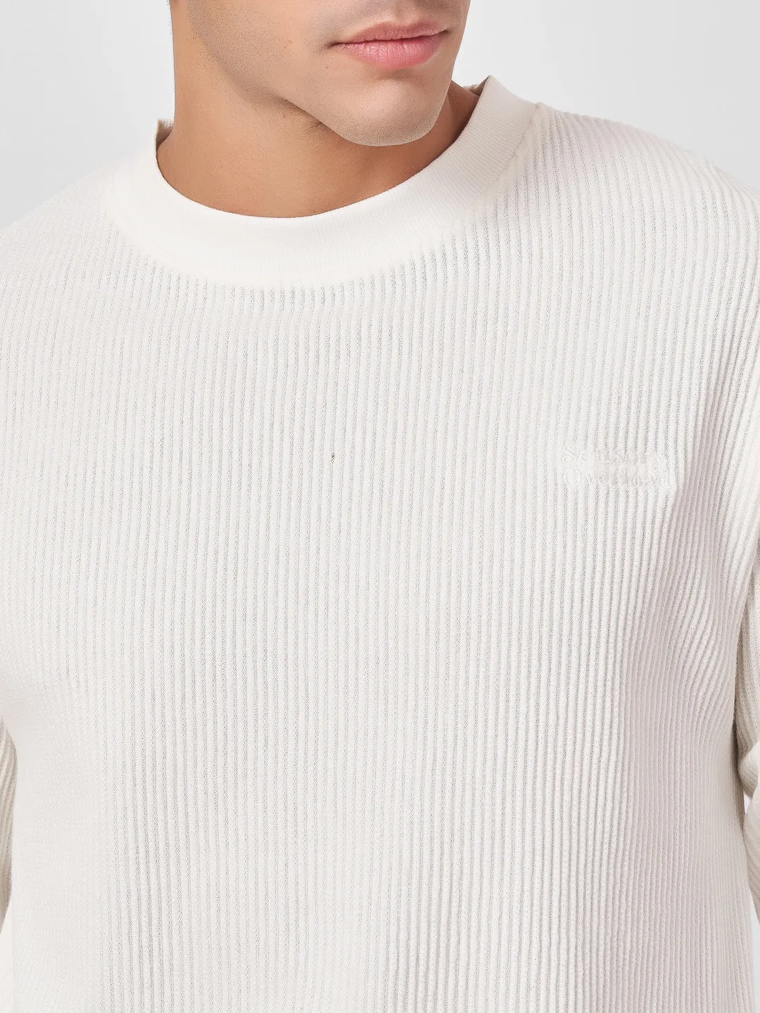 100% Cotton Buck Knit Full Sleeve Round Neck Sweatshirt