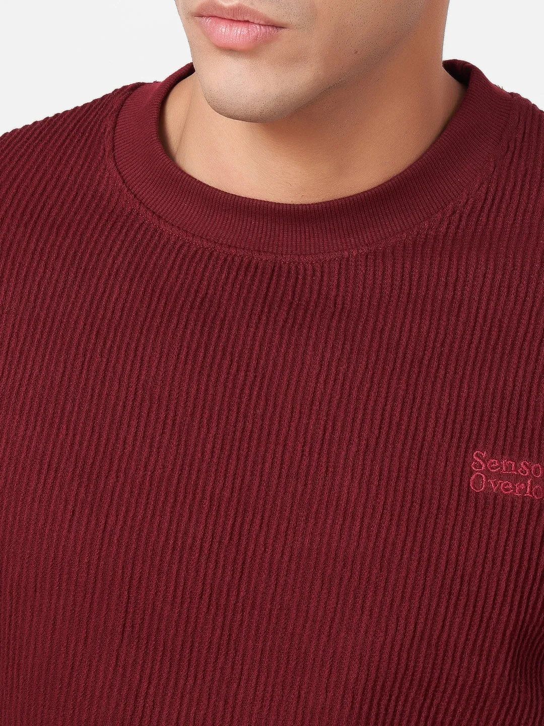 100% Cotton Buck Knit Full Sleeve Round Neck Sweatshirt