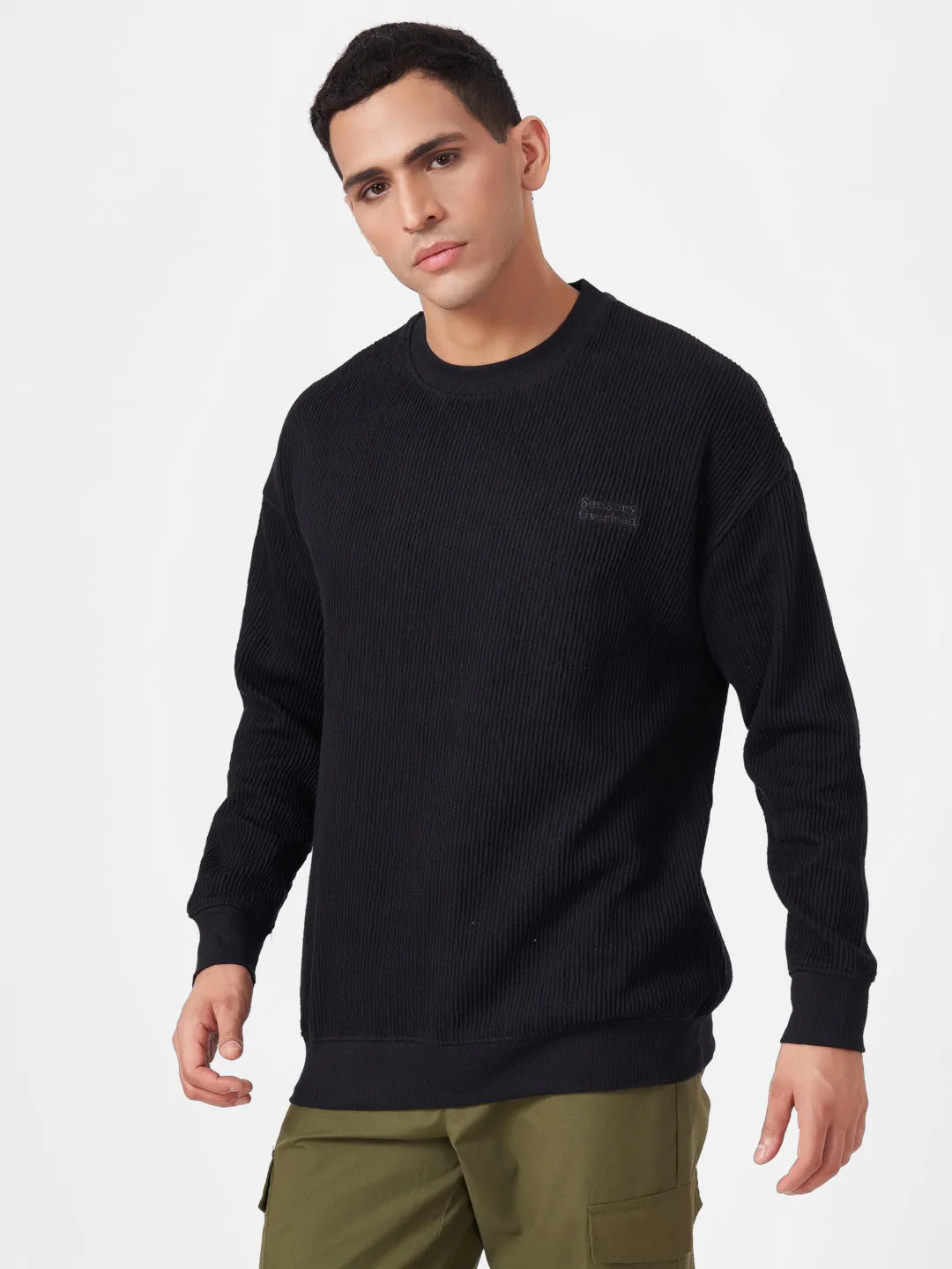 100% Cotton Buck Knit Full Sleeve Round Neck Sweatshirt