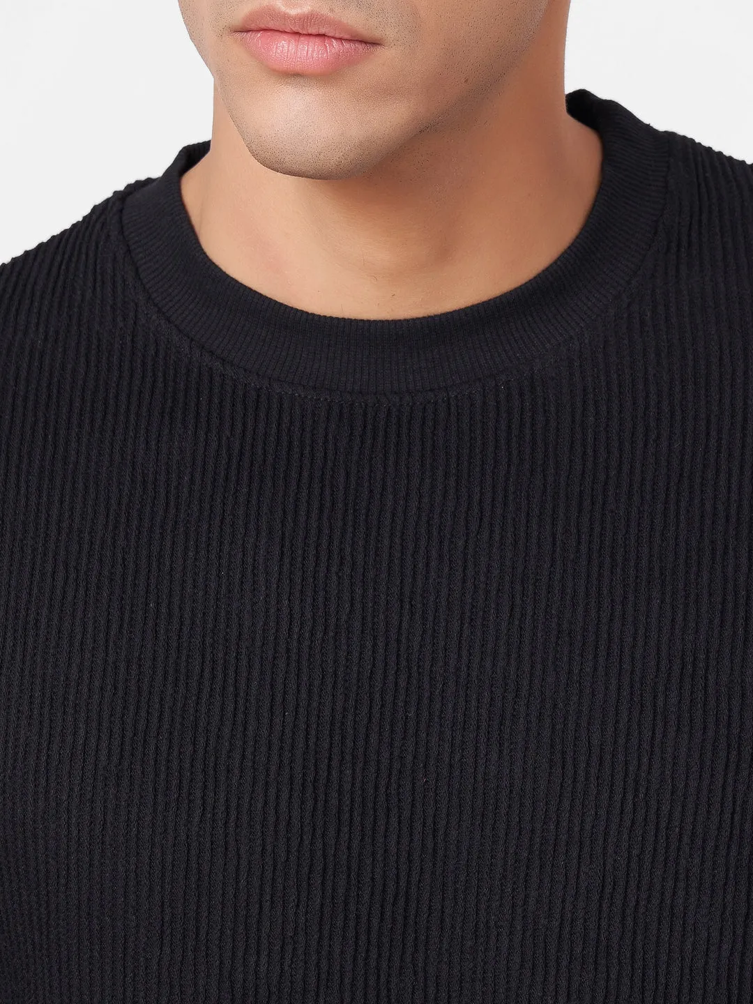 100% Cotton Buck Knit Full Sleeve Round Neck Sweatshirt