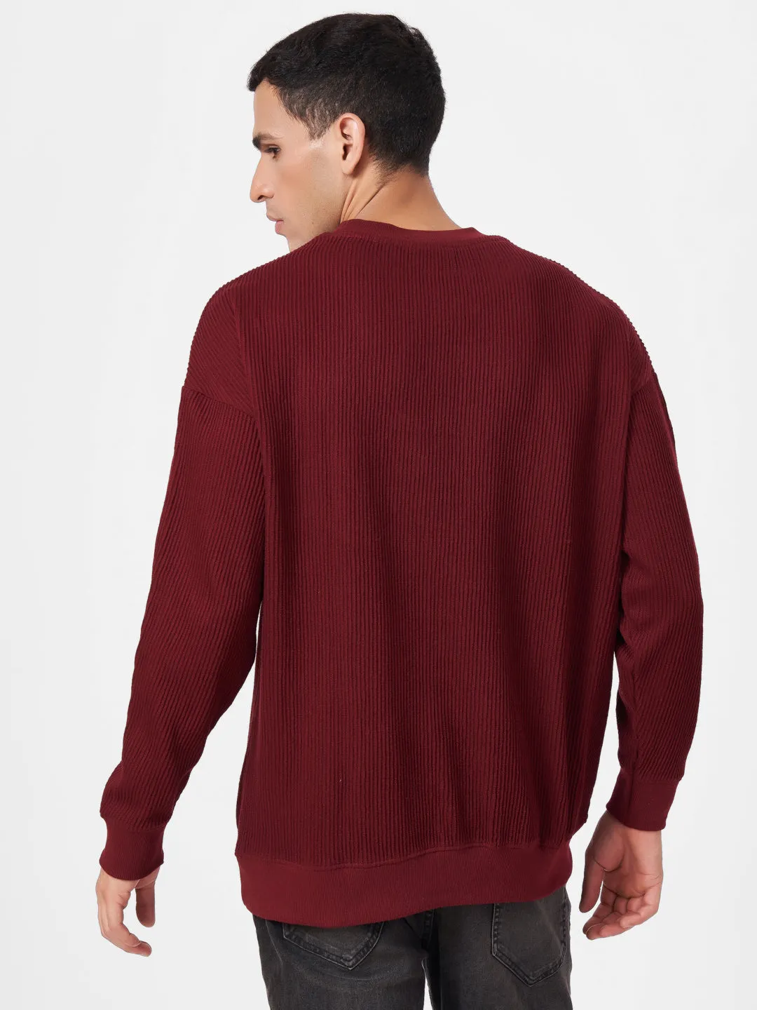 100% Cotton Buck Knit Full Sleeve Round Neck Sweatshirt