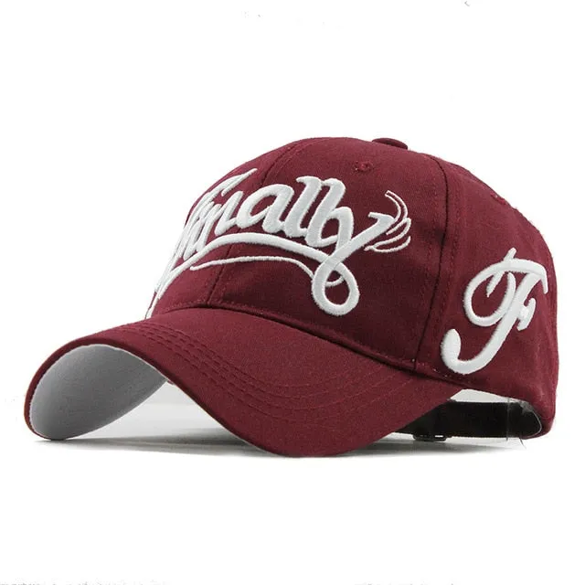 100% Cotton Finally Embroidered Letter Baseball Cap