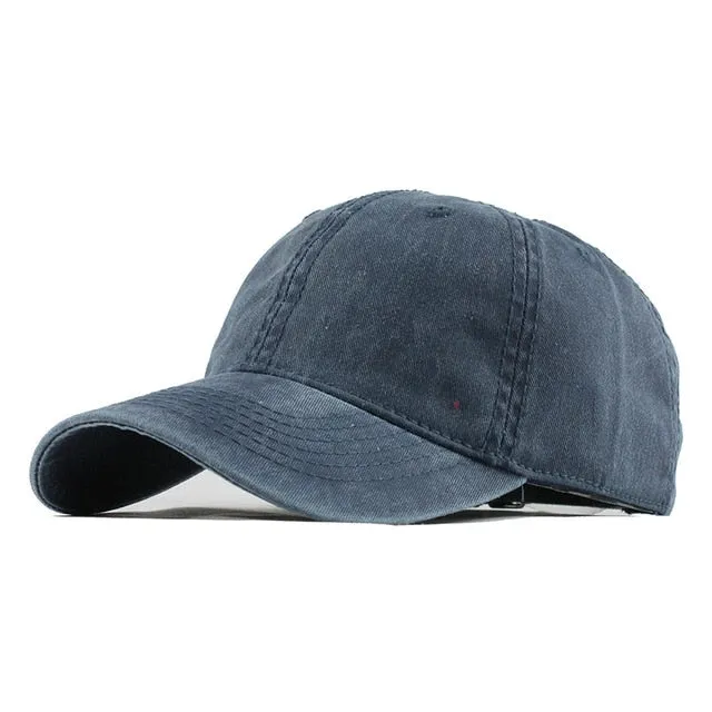 100% Washed Cotton Solid Color Snapback Baseball Cap