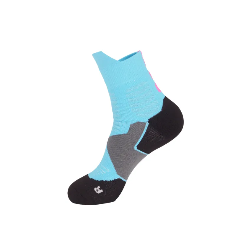 3 Pack Mens Anti Slip Trainer Socks Light Blue