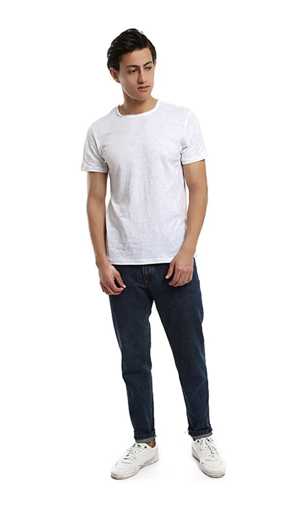 39375 Men Plain Short Sleeve T-shirt - White