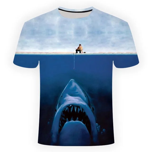 3D Print Funny Fishing Shirts Rod O-neck