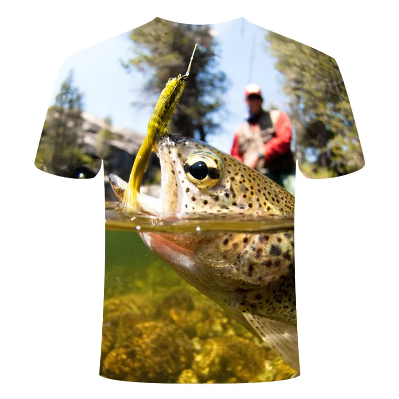 3D Print Funny Fishing Shirts Rod O-neck