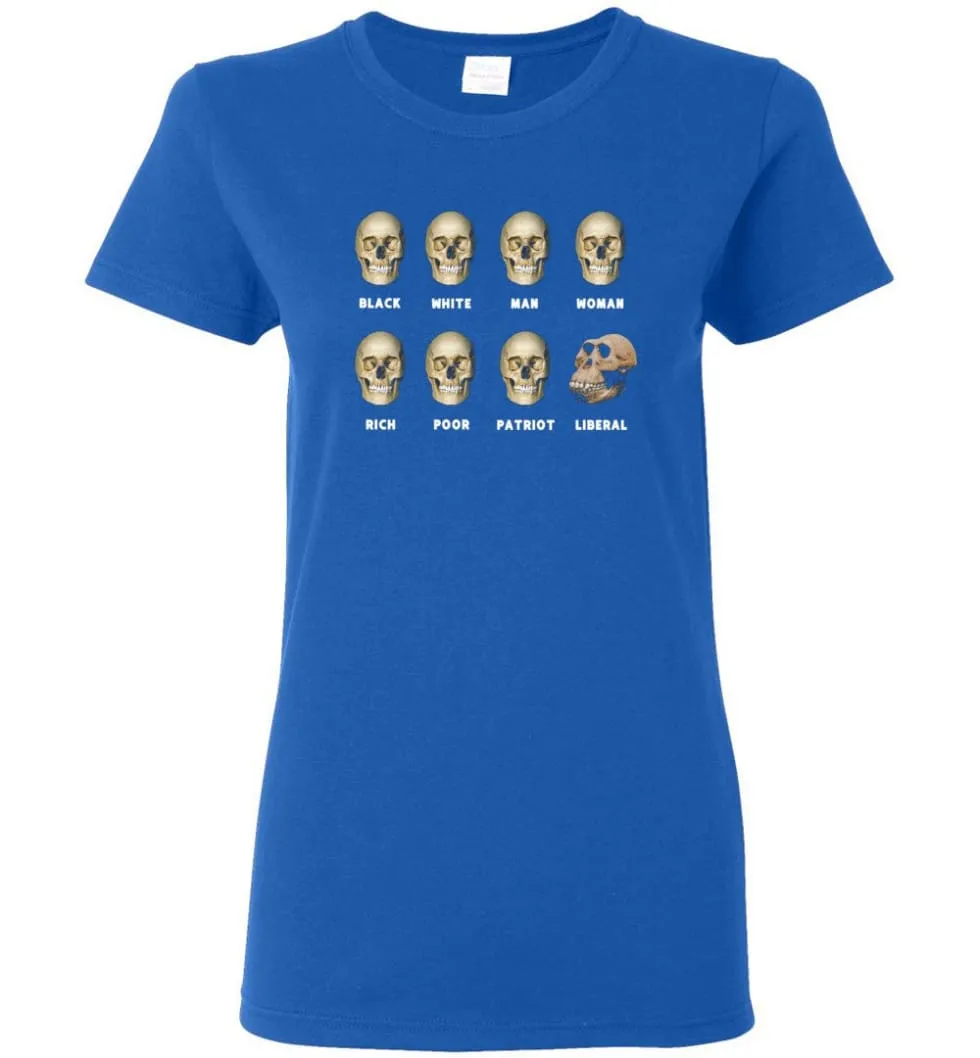 8 Skulls of Modern America Funny Shirt Women Tee