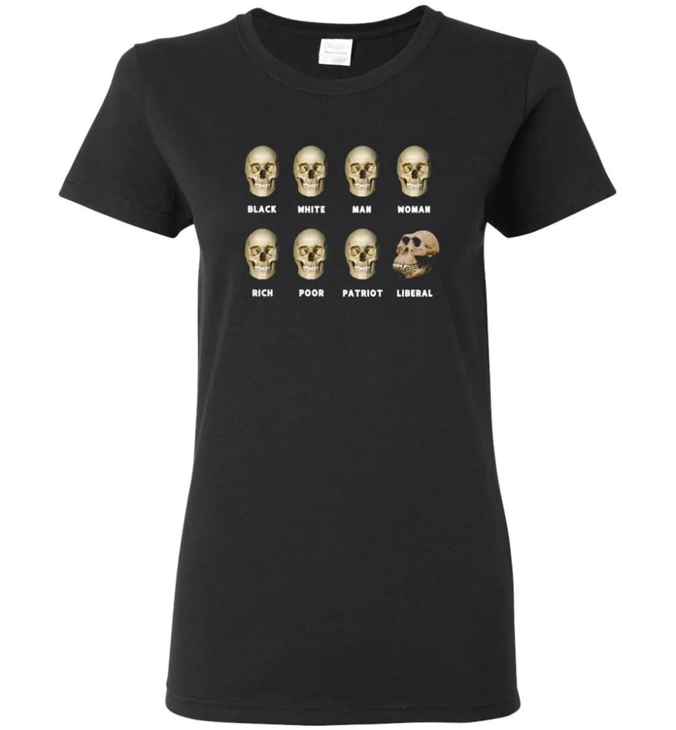 8 Skulls of Modern America Funny Shirt Women Tee