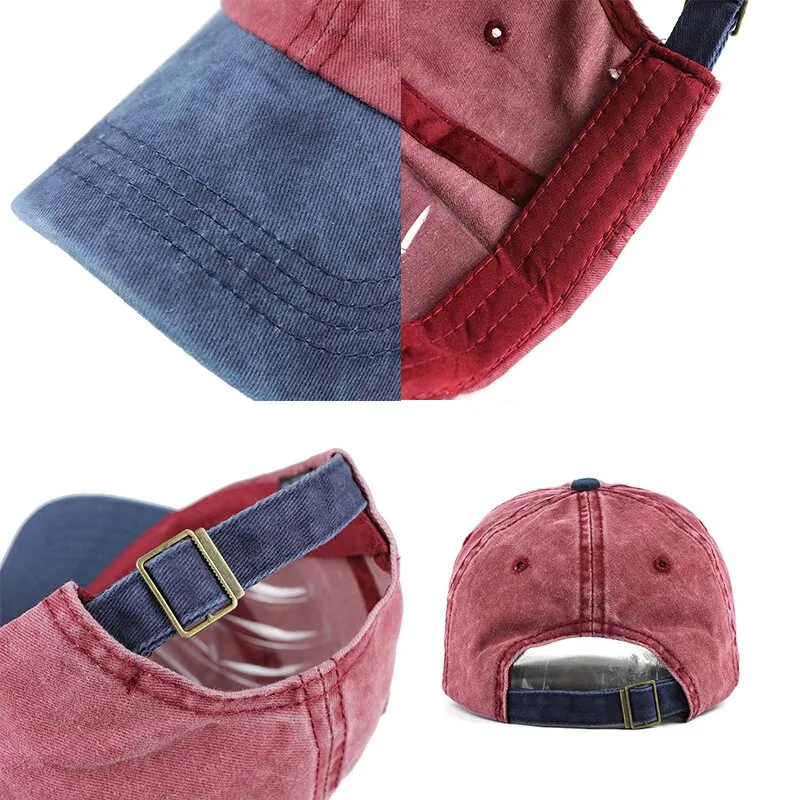 9 colors Washed Denim Two Color Snapback Baseball Cap