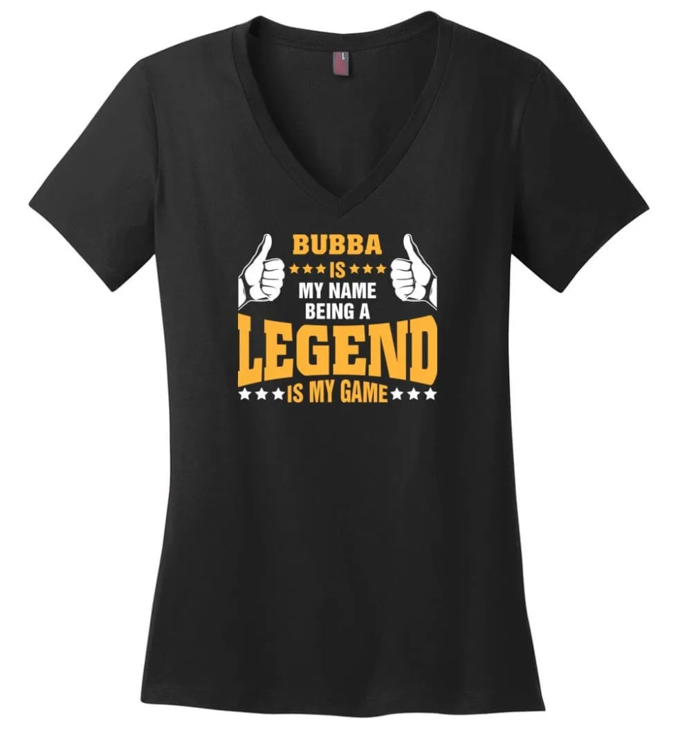 Abuelo Is My Name Being A Legend Is My Game Ladies V-Neck