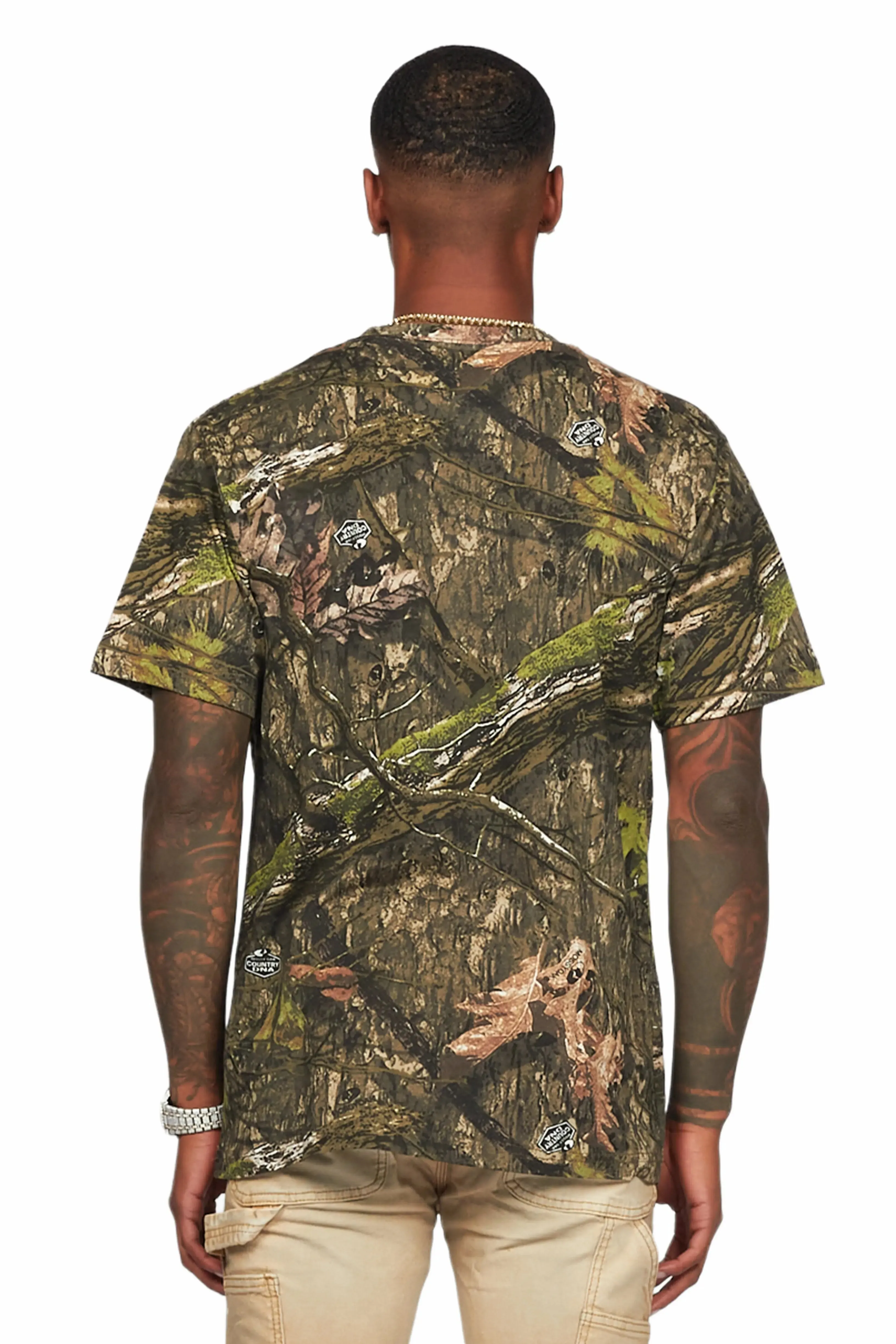 Acko Green Tree Camo Graphic T-Shirt