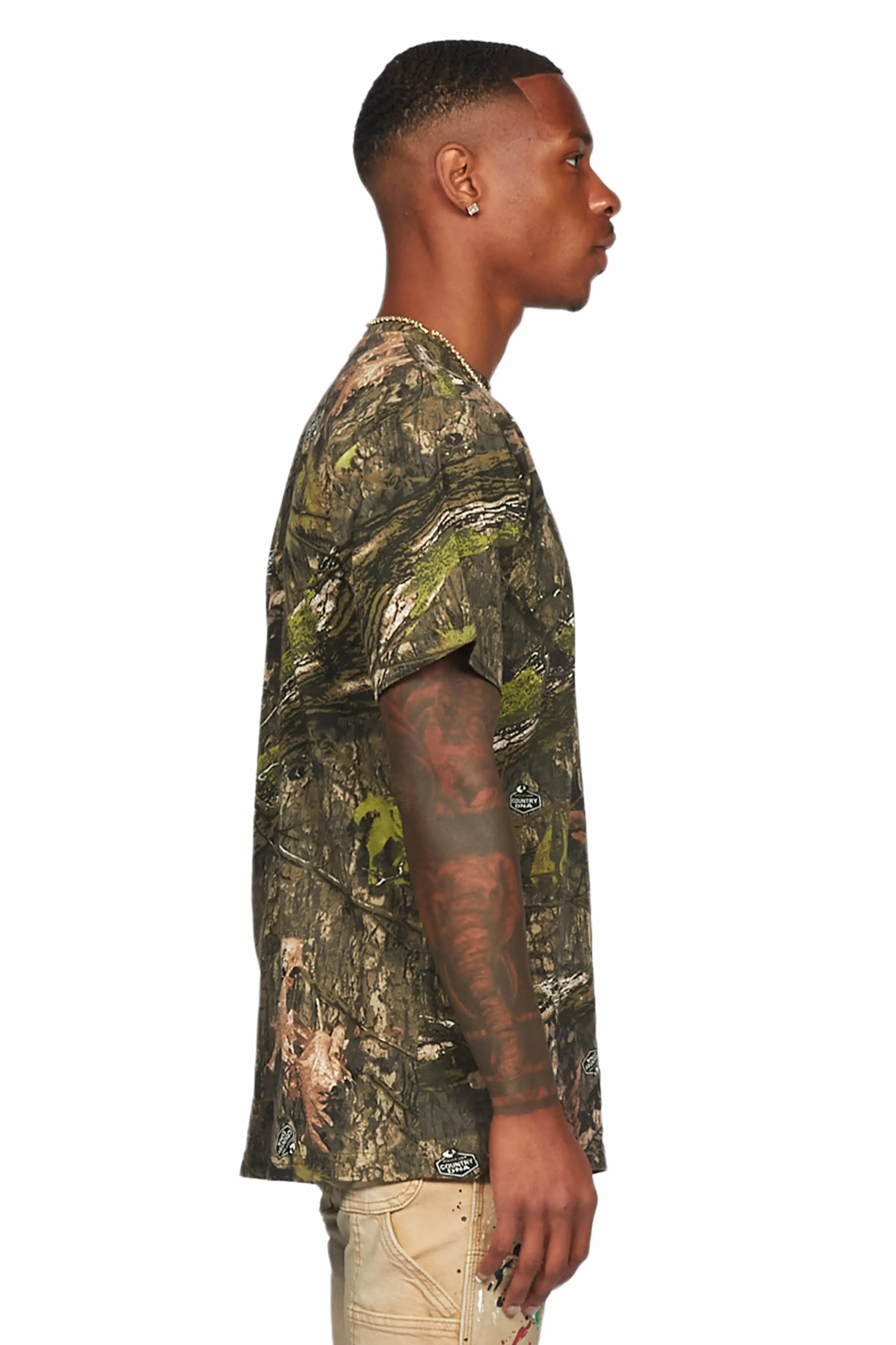 Acko Green Tree Camo Graphic T-Shirt