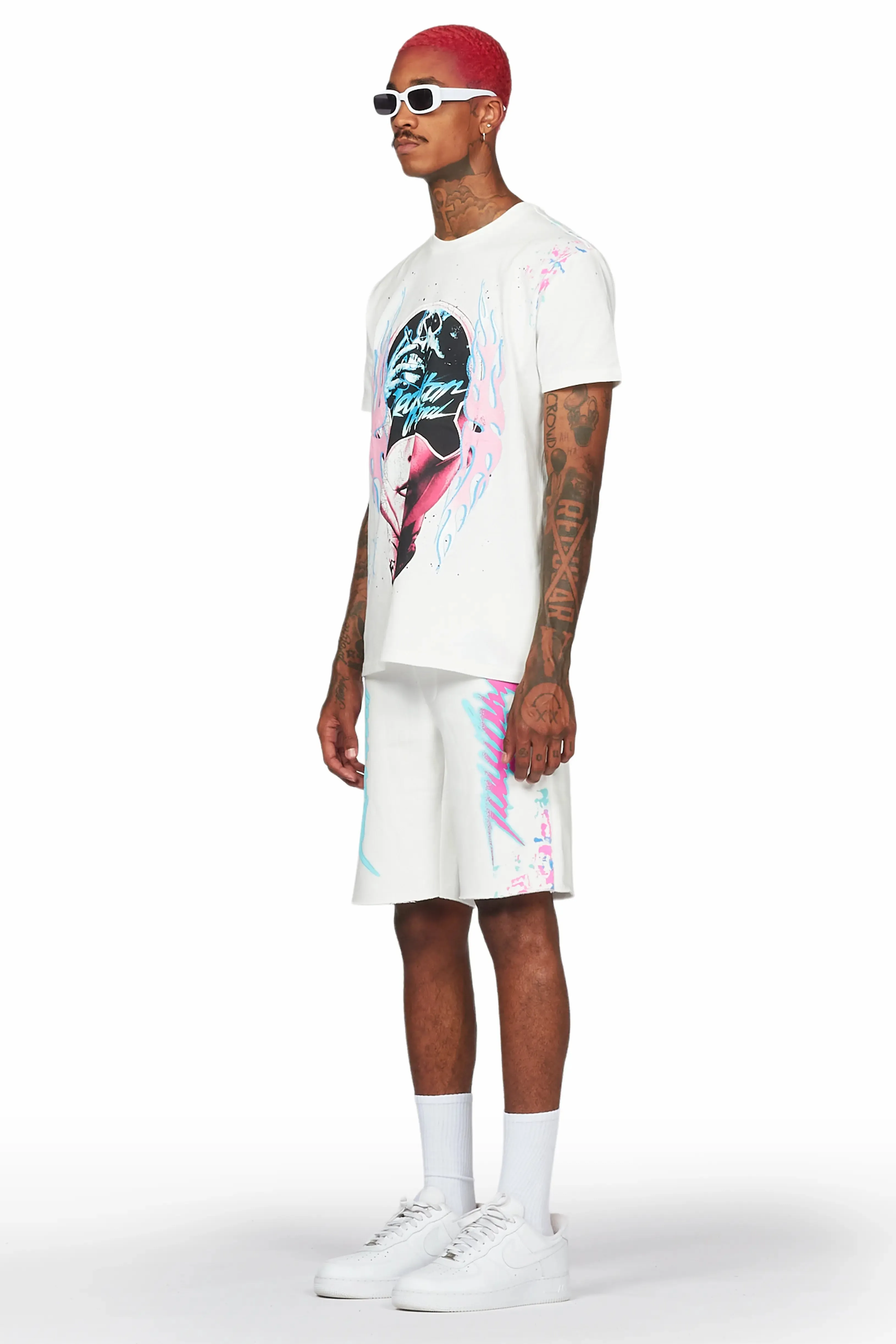 Adriaan White T-Shirt Short Set