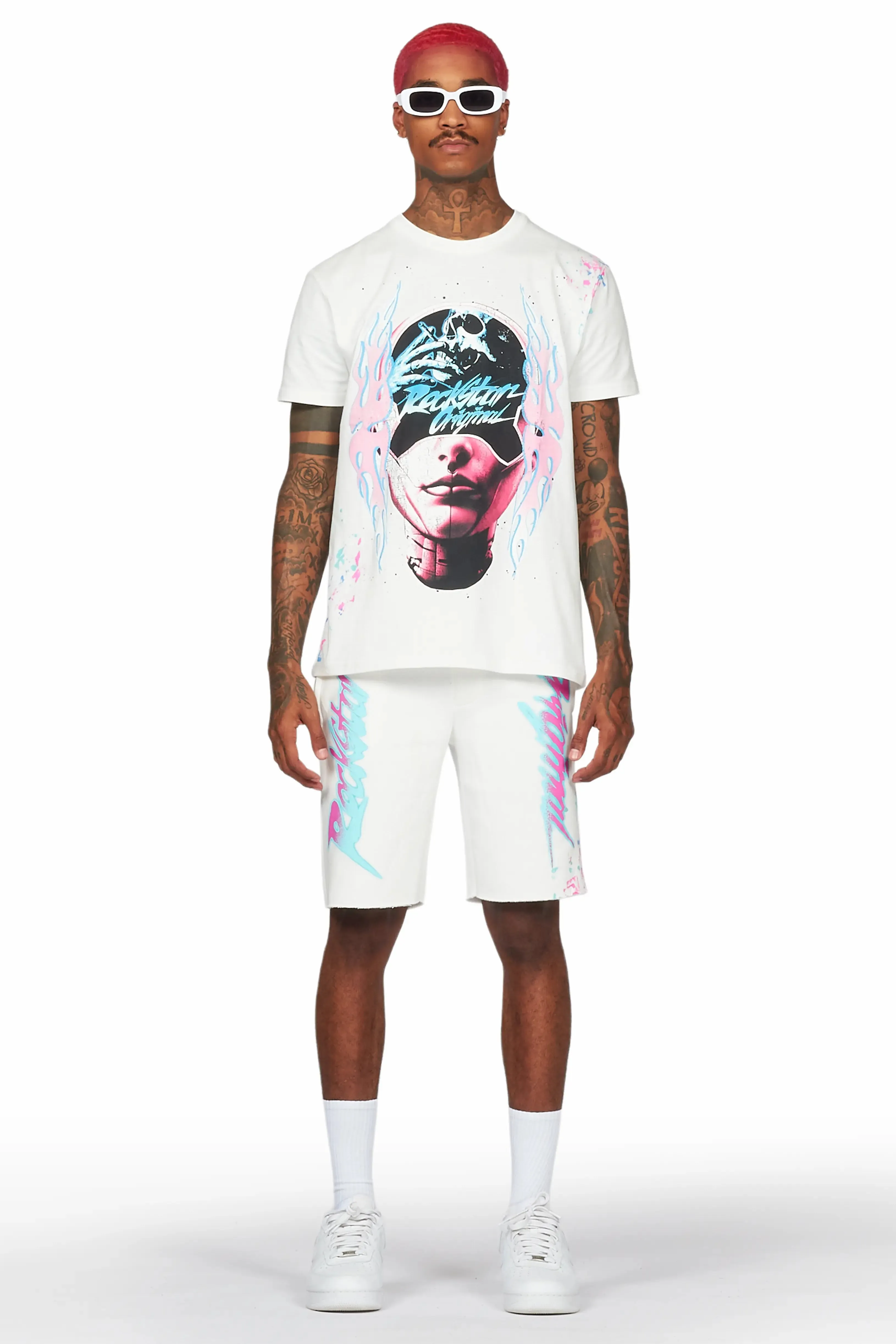 Adriaan White T-Shirt Short Set