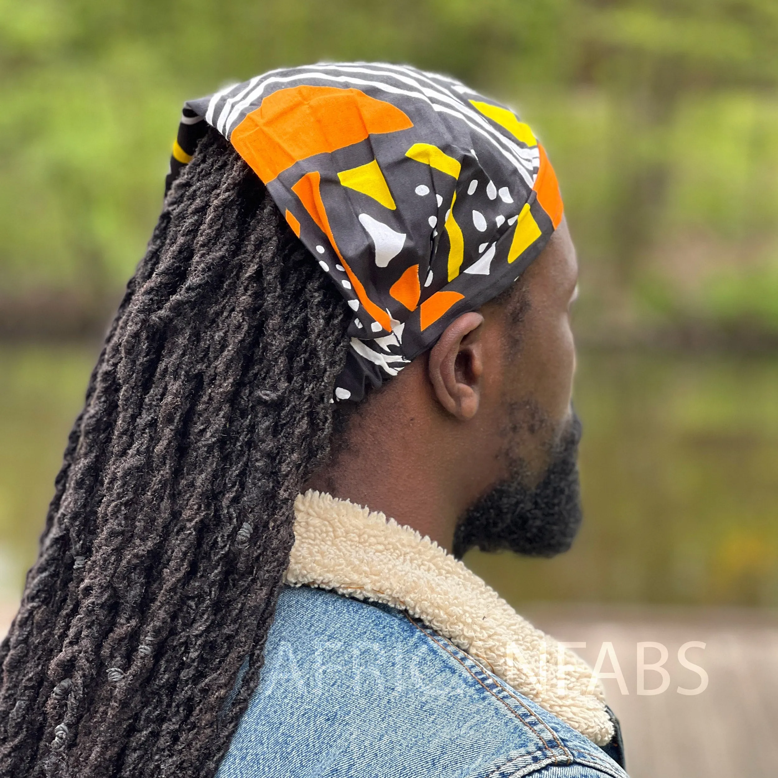 African print Headband - Unisex Adults - Hair Accessories - Orange bogolan