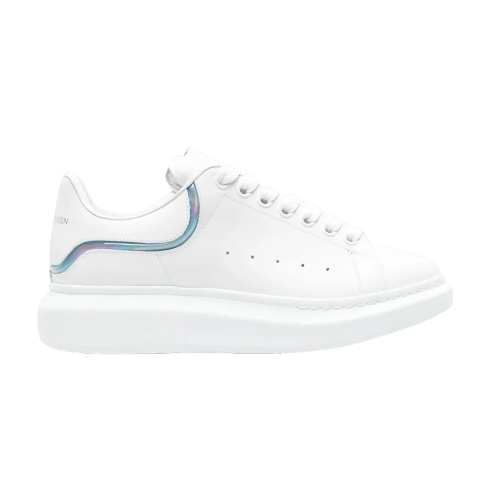 Mens Alexander McQueen Oversized Sneakers in White and Paradise Blue