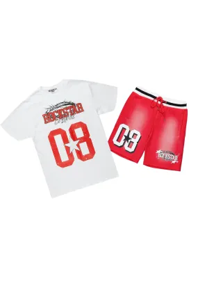 Allstar White/Red T-Shirt Short Set