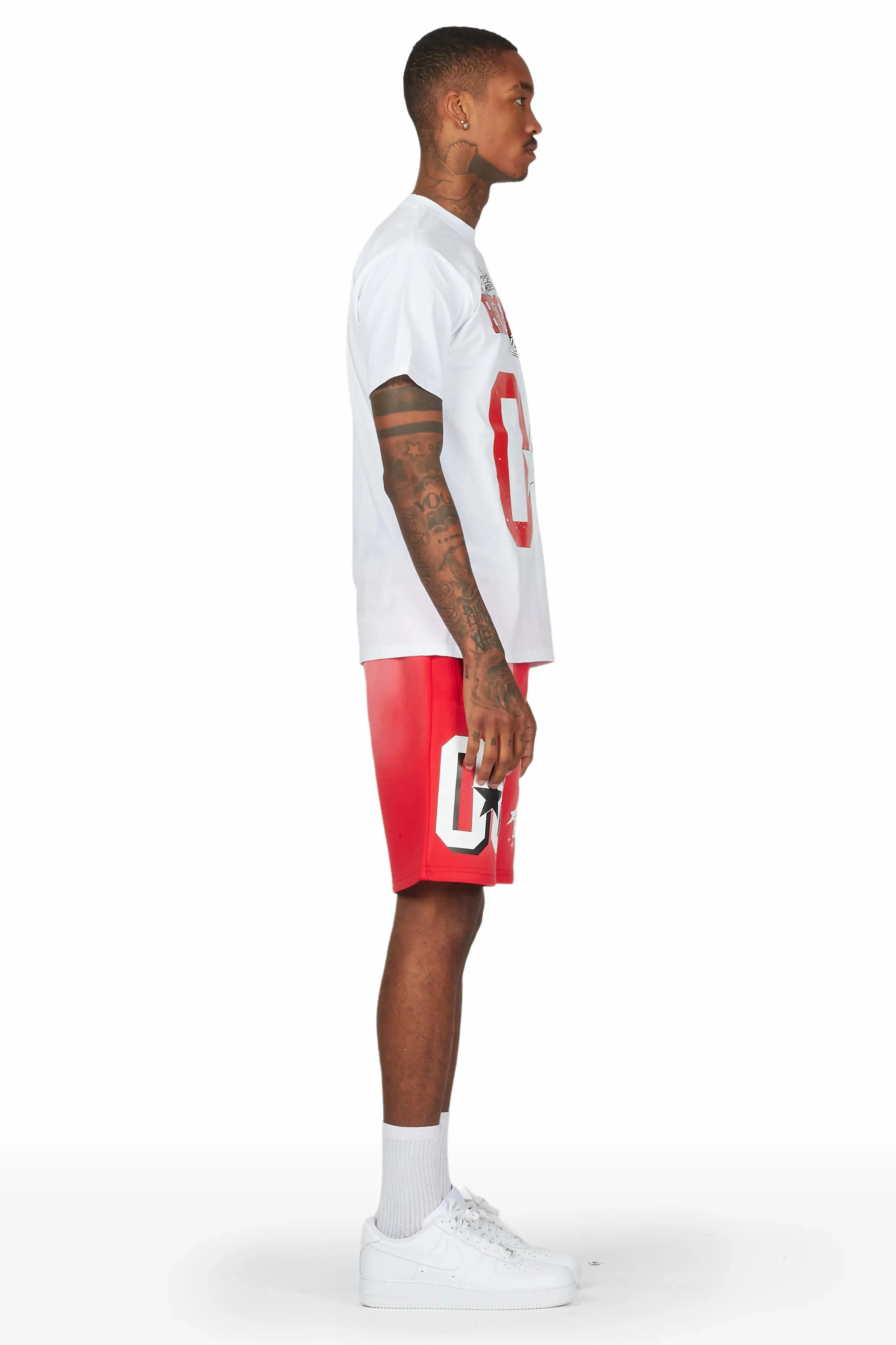 Allstar White/Red T-Shirt Short Set