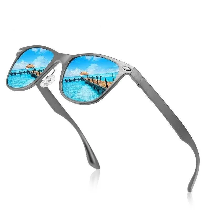 Aluminum Magnesium Men's Polarized Sunglasses with Alloy Spring Leg