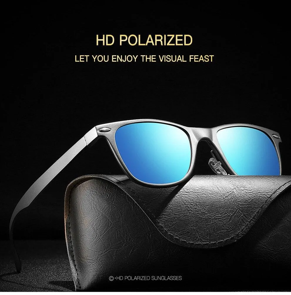 Aluminum Magnesium Men's Polarized Sunglasses with Alloy Spring Leg