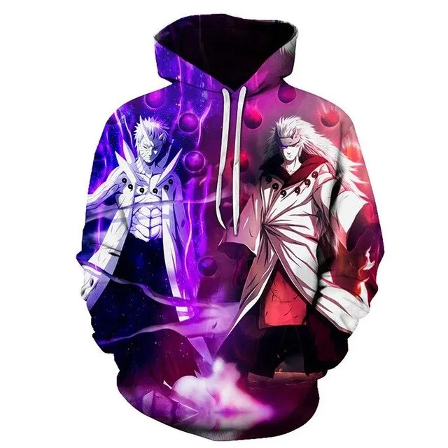 Anime Naruto 3D Hoodies Streetwear Sweatshirt Casual Hoody Men Women 3D Pullover Harajuku Tracksuit Male Hip Hop Hooded DropShip