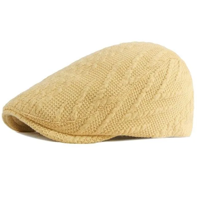 Autumn Winter Fashion Adjustable Knitted Beret Cap for Men and Women