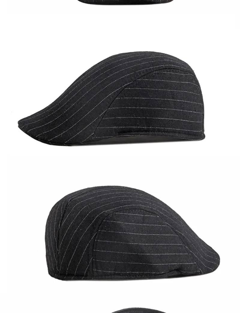 Autumn Winter Fashion Vintage Style Striped Beret Cap for Men