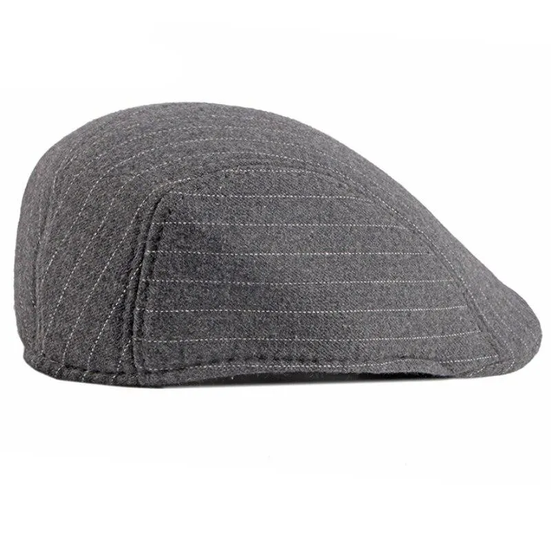 Autumn Winter Fashion Vintage Style Striped Beret Cap for Men