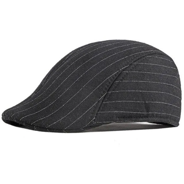 Autumn Winter Fashion Vintage Style Striped Beret Cap for Men