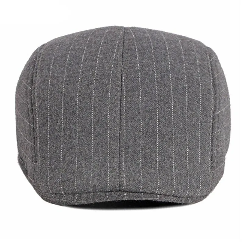 Autumn Winter Fashion Vintage Style Striped Beret Cap for Men