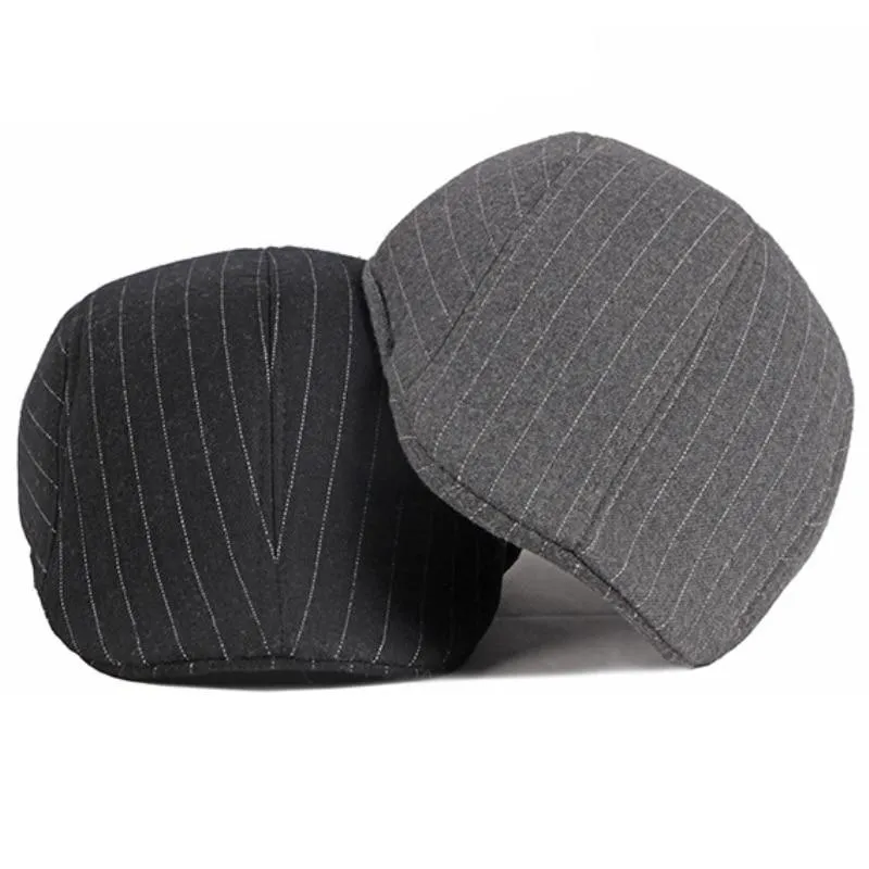 Autumn Winter Fashion Vintage Style Striped Beret Cap for Men