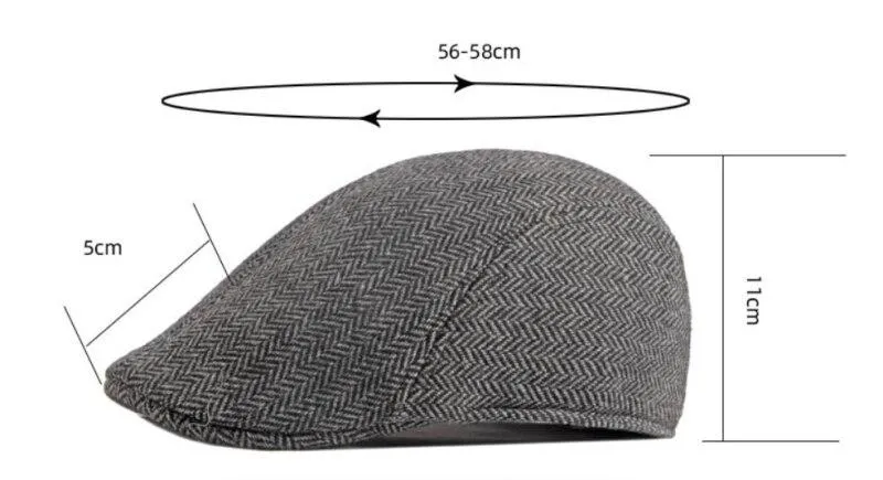 Autumn Winter Fashion Vintage Style Striped Beret Hat for Men