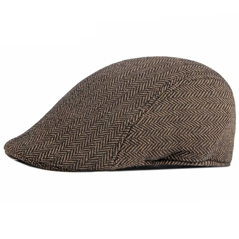 Autumn Winter Fashion Vintage Style Striped Beret Hat for Men