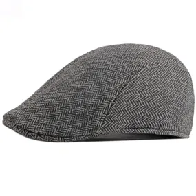 Autumn Winter Fashion Vintage Style Striped Beret Hat for Men