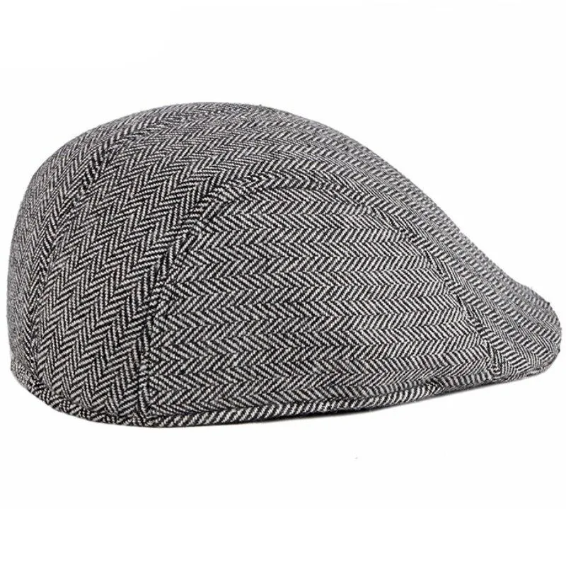 Autumn Winter Fashion Vintage Style Striped Beret Hat for Men