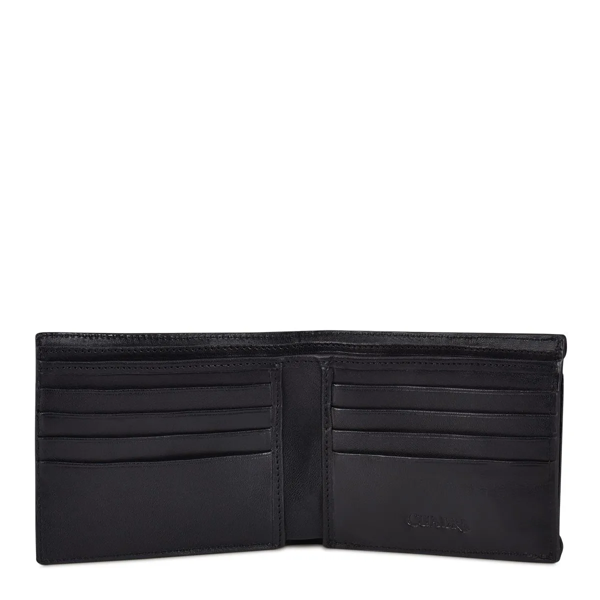 B3038RS - Cuadra black casual fashion leather bi fold wallet for men