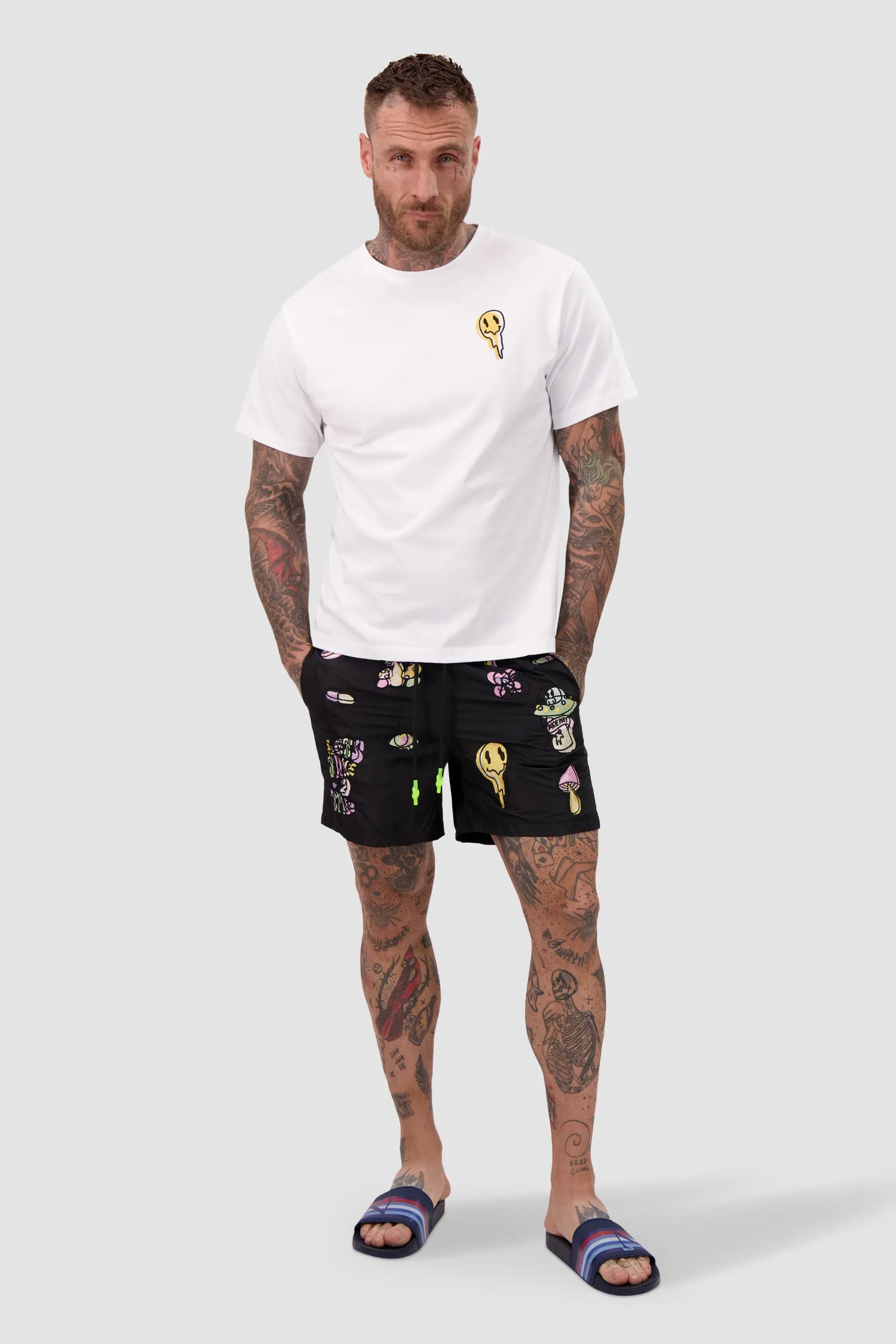 Bain de Mer Black Trip Swim Shorts