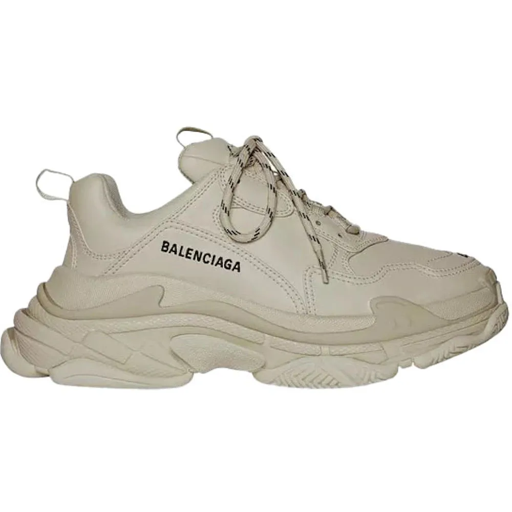 Balenciaga Triple S Beige Faux Leather