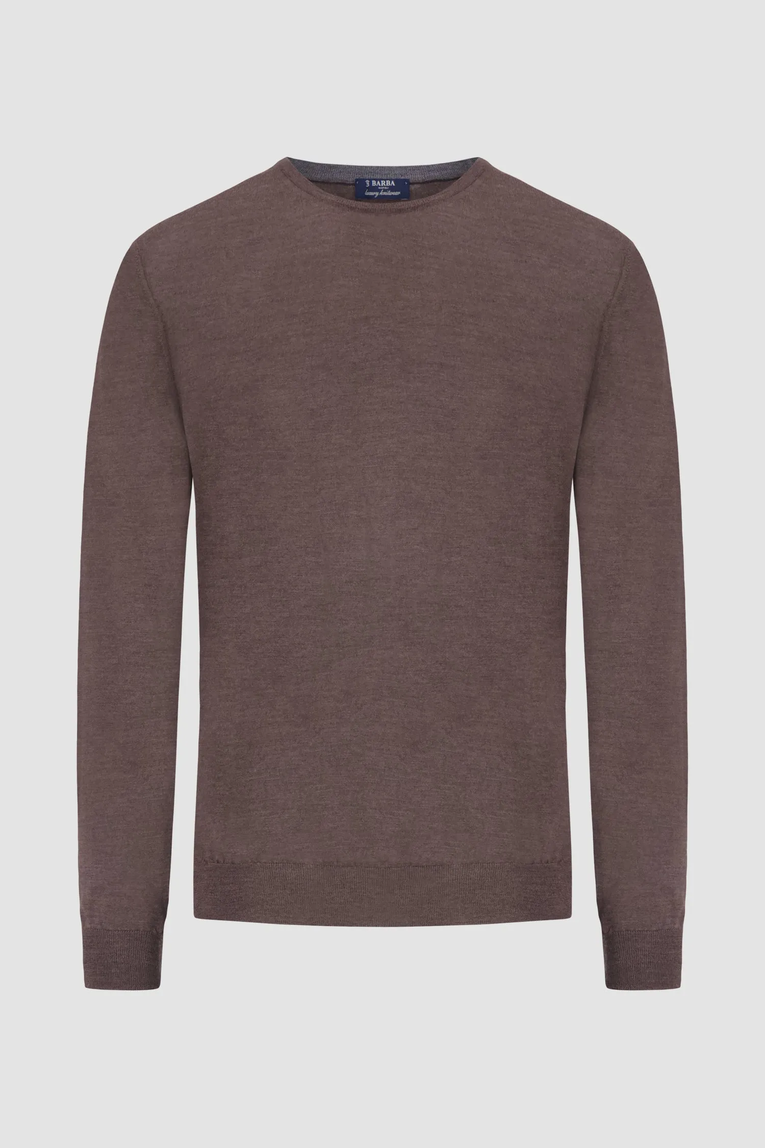 Barba Napoli Brown Round Neck Paricollo Sweater