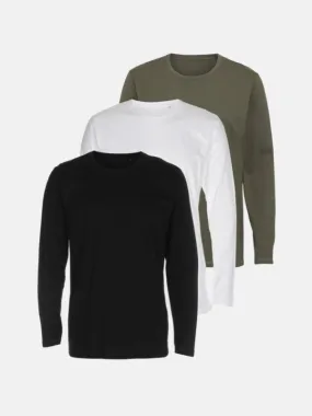 Basic Langærmet T-Shirt (herre) - Pakketilbud (3 stk.)