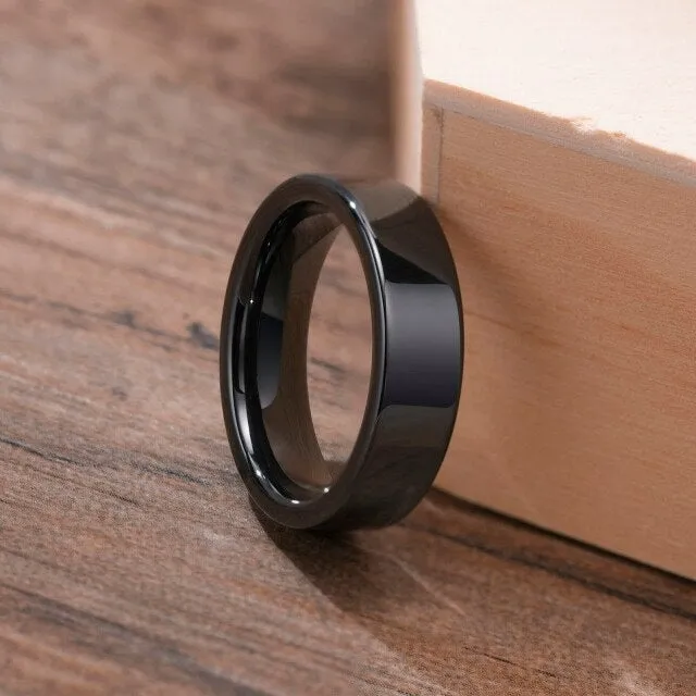 Basic Wedding Bands Simple Ceramic Rings for Men with Smooth Surface